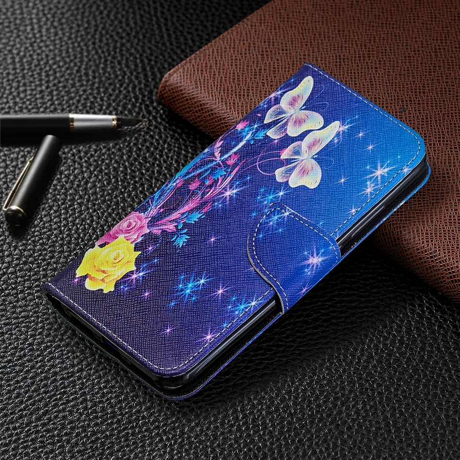 Кожаный чехол кошелек с цветочным узором для Redmi Note 6 Pro 7 4 сумка телефона iphone 8 plus A2