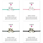 Велосипед браслеты с кулоном в виде велосипеда Регулируемый для женщин мужчин подарок с картой