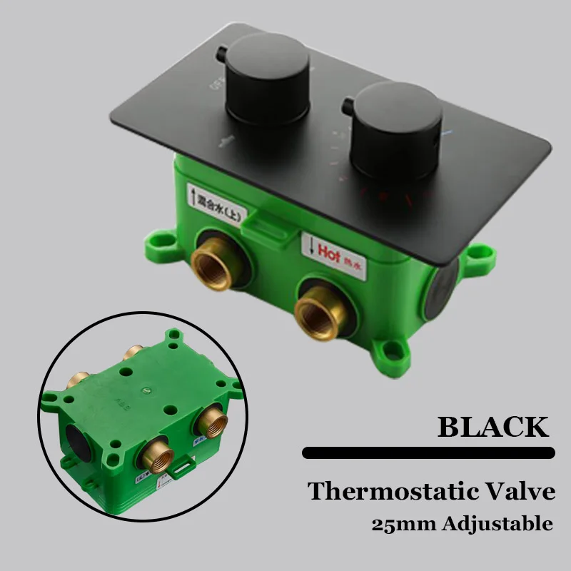 ULGKSD термостатический душевой Клапан хром/черный латунный керамический