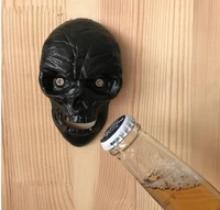 dhl free shipping 10pcslot antique cast iron skull wall mount bottle opener hang wall beer bottle opener free shipping