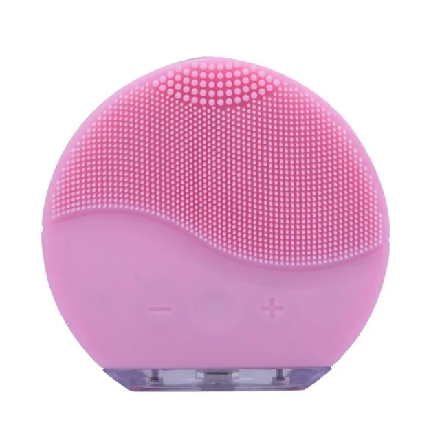 light pink Ультразвуковая электрическая Очищающая щетка для лица, щетка для мытья лица, вибрация, средство для удаления черных точек, очиститель пор, массаж, зарядка от USB - Цвет: light pink