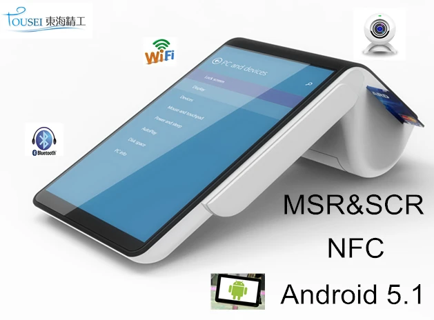 PT7003 android 5 1 сенсорный экран pos-терминал со встроенным принтером emv smart/считыватель