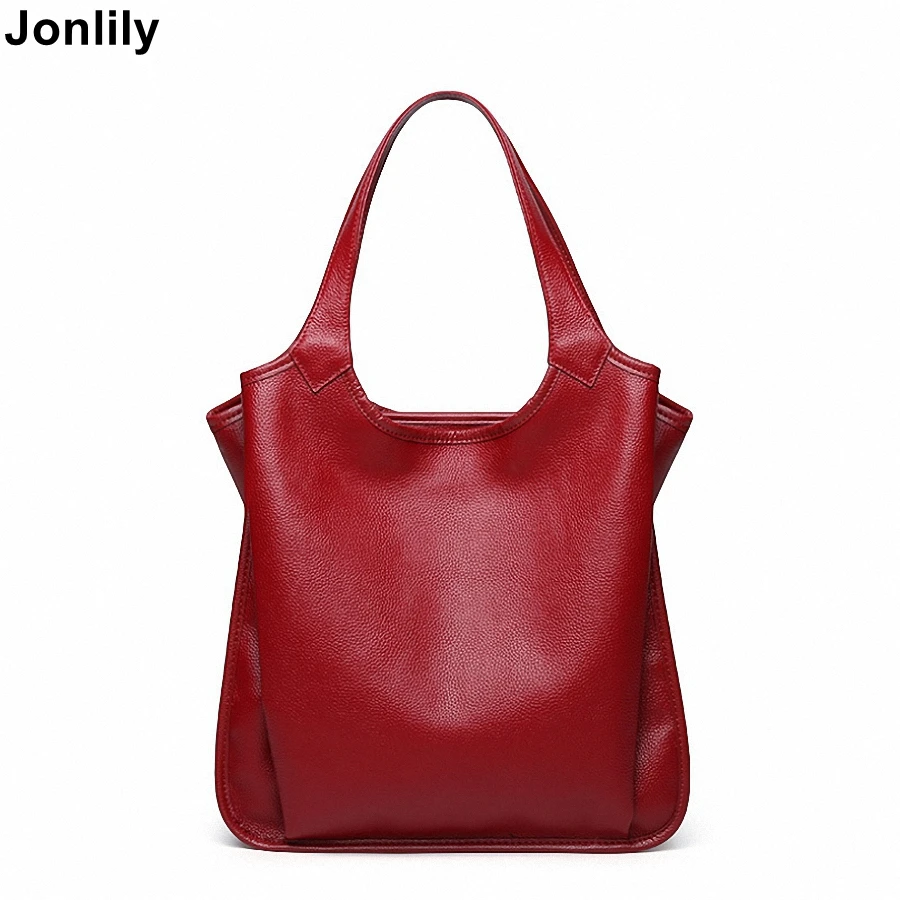 Jonlily Women's Brand Genuine Leather Fashion Totes Shoulder Bag Female Casual Briefcase Giant Capacity Travel Bags -KG089