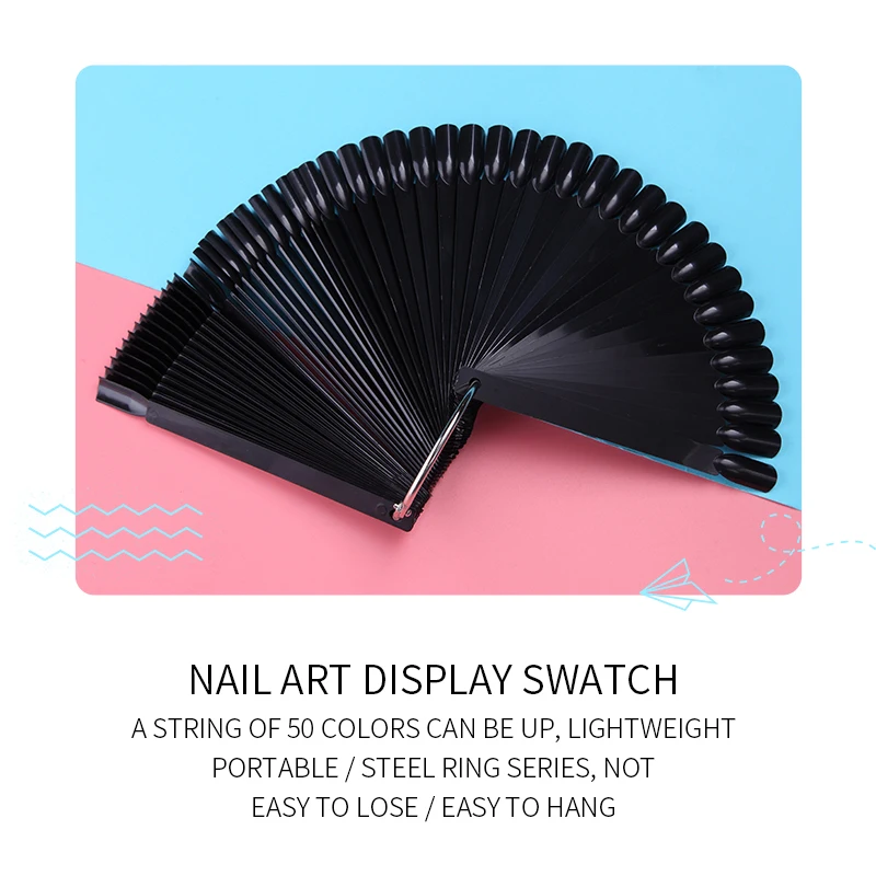 50Pcs/Lot 1*12.5CM Fan-shaped Nail Polish Color Card Template Display Tool Art Swatches Tools |
