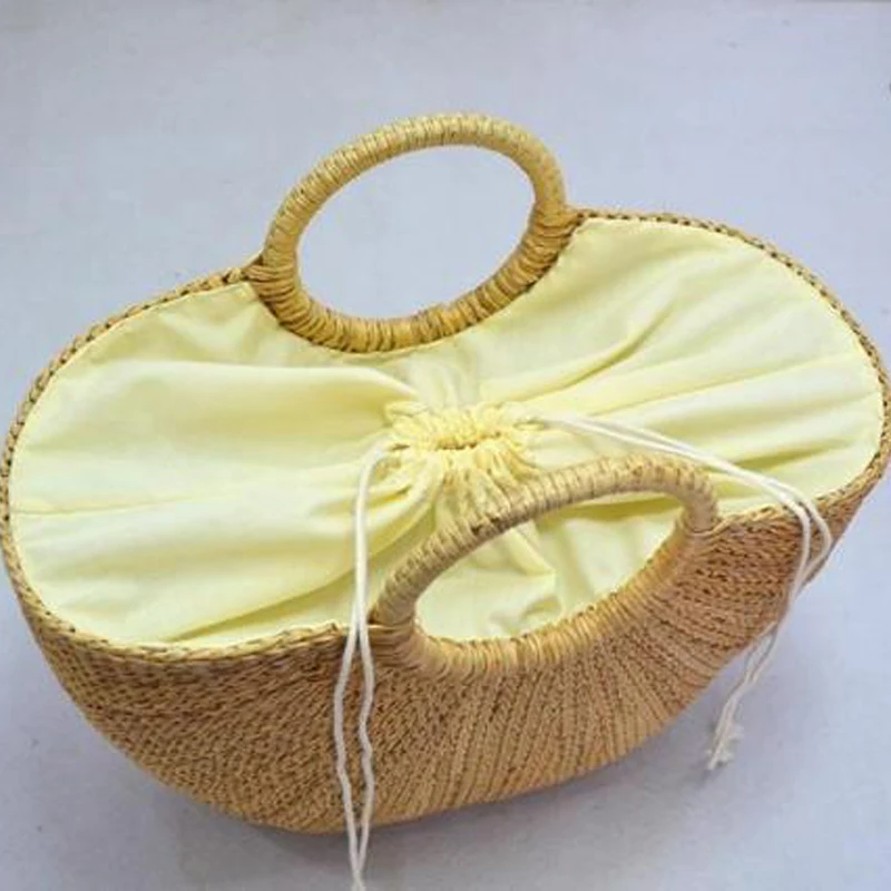 Женская плетеная Сумка тоут соломенная мешок из ротанга с кисточками лето 2021|women