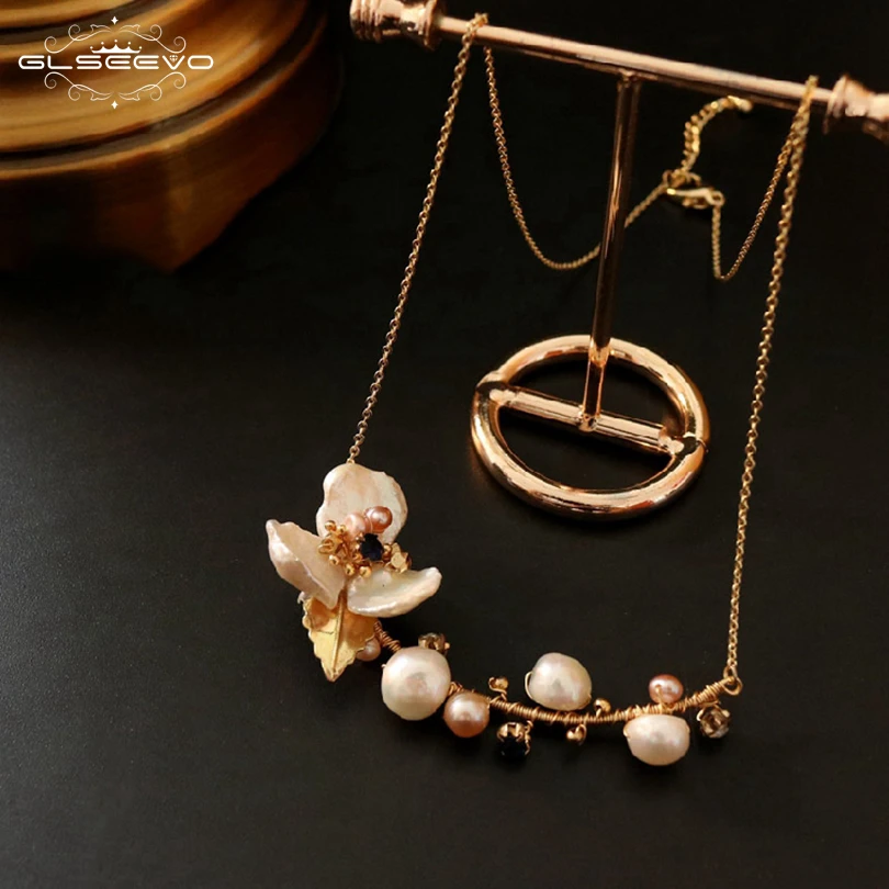 Ожерелье с подвеской в виде цветов XlentAg жемчужное ожерелье из натуральной