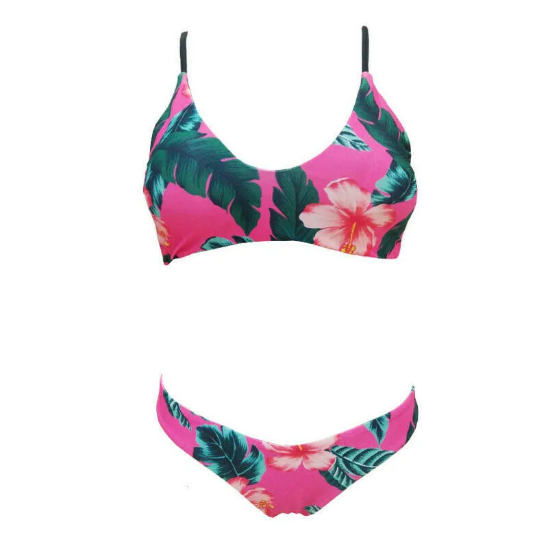 Сексуальный женский комплект бикини с принтом бандажный купальник открытой