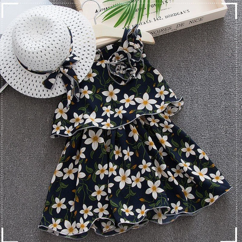 Летние платья для маленьких девочек Модное шифоновое платье без рукавов