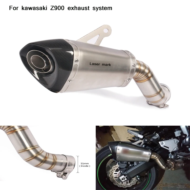 Мото-модифицированный силп на Kawasaki Z900 мотоцикл Средней соединительной трубы с выхлопными глушители трубы система глушителя