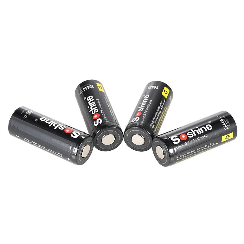 4x Soshine 26650 3 7 V 5500mAh литий-ионная аккумуляторная батарея с защитой PCB | Электроника
