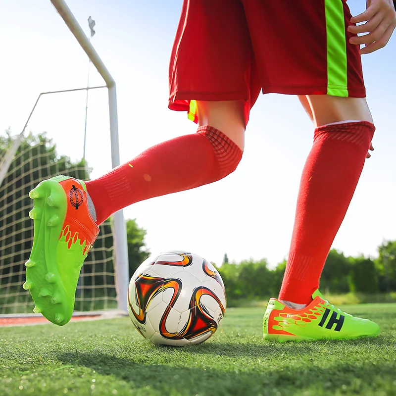 Оригинальные мужские футбольные бутсы тренировочные длинные шипы детские