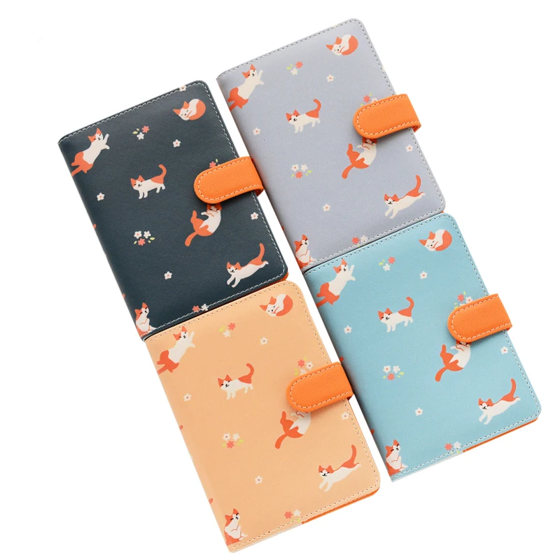 

Japanese Lovely meow Notebook Pure color buckle Agenda Daily monthly Carry on Diary planner Stationery 104 Sheet Notepad Gift A6