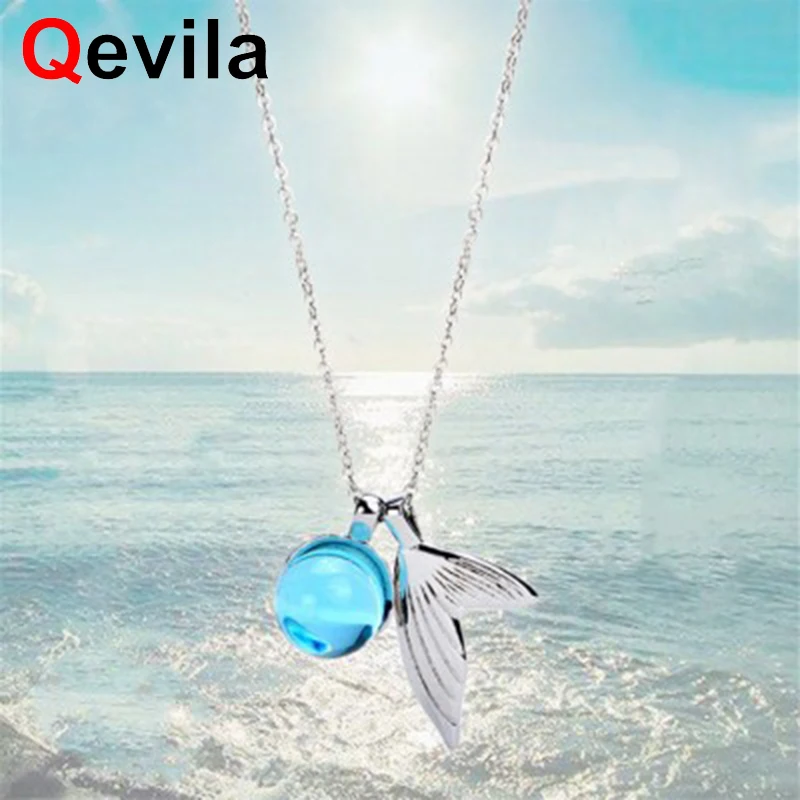 Qevila Новая модная пластина S925 серебро Русалка пена подвеска с округлыми