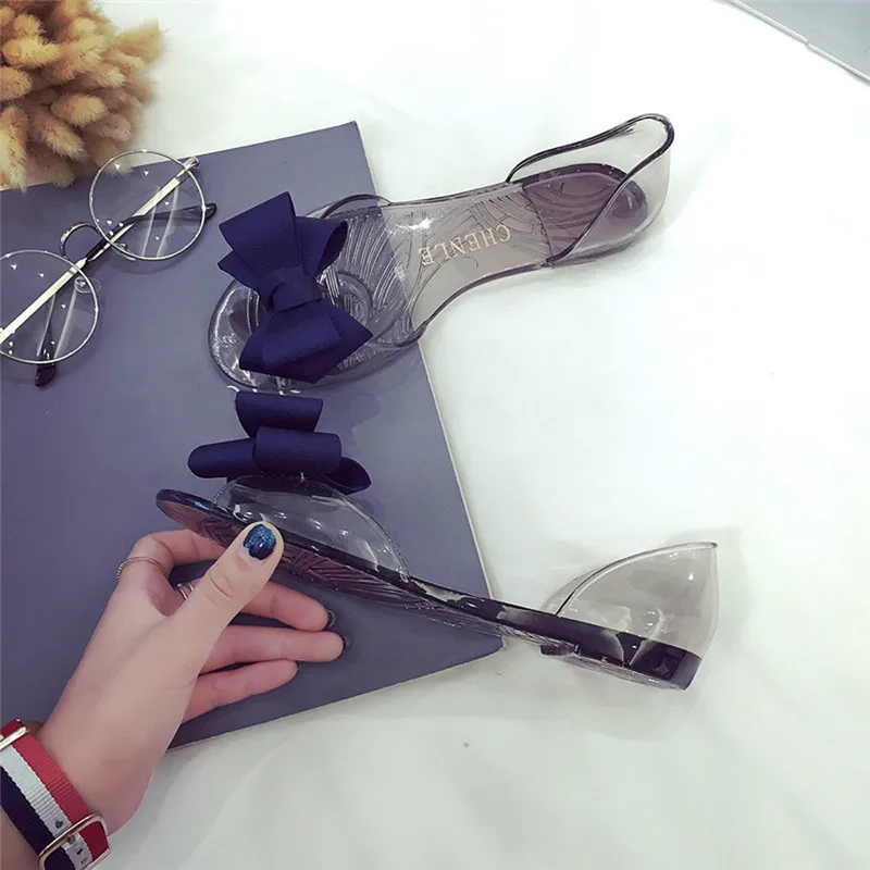 Женская обувь сандалии Новинка 2018 года модные летние босоножки с бантом женские