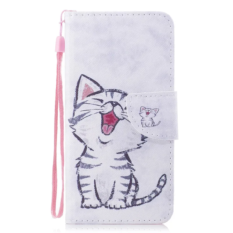 Для iPhone 8 7 кожаный флип чехол для Coque Apple Plus Чехол кошелек сумка с единорогом Кот