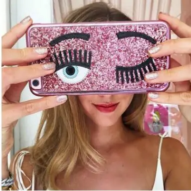 Чехлы для телефонов Napeyin iPhone 7 6 6S Plus 6Plus блестящая пудра chiara ferragni Bling big eyes ресницы PC