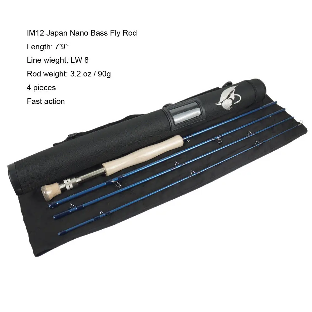 Aventik IM12 7ft9inch LW8 Япония нано морской окунь нахлыстом Rod Fast Action Удочка байдарка лодка матовый цвет: черный, синий рыбалка Fly удочки