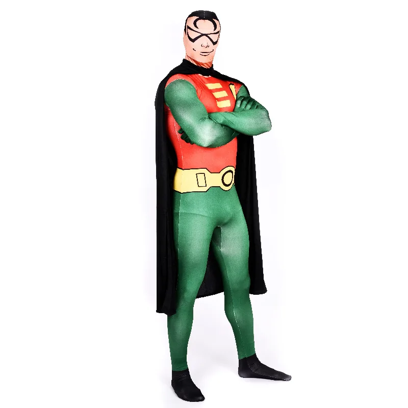 Высокое качество для взрослых Для мужчин Super hero Робин костюм лайкра Зентаи Боди