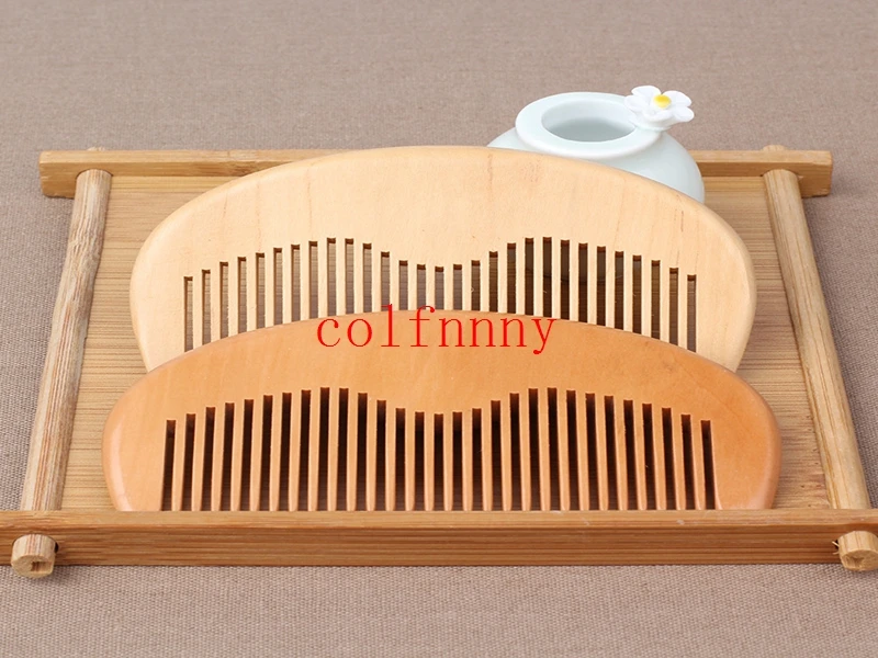 300 шт./лот Расческа с гравировкой вашего логотипа из натурального персикового