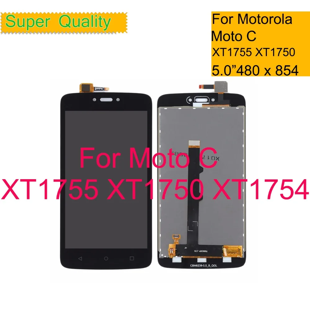 

10 шт./лот 5,0 "для Motorola Moto C XT1755 XT1750 XT1754 ЖК-дисплей сенсорный экран дигитайзер сенсор полный ЖК-сборка