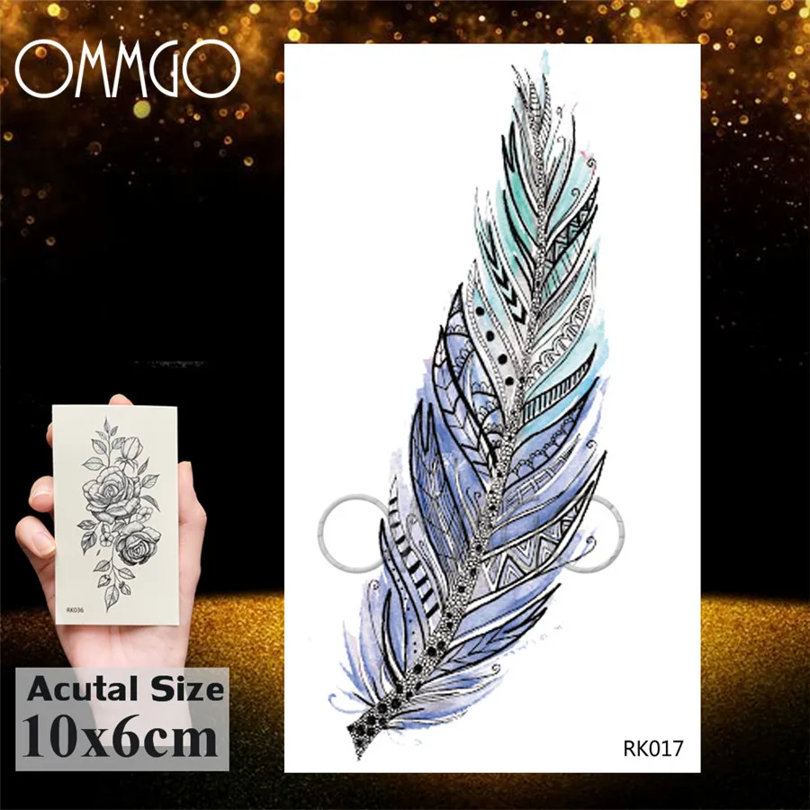 OMMGO Белоголовый Орел, Трайбл, Временные татуировки, стикер, на заказ, тату, черный, мужской, модный, боди-арт, рука, фальшивые татуировки, маленький Galaxy Moon - Цвет: ORK017