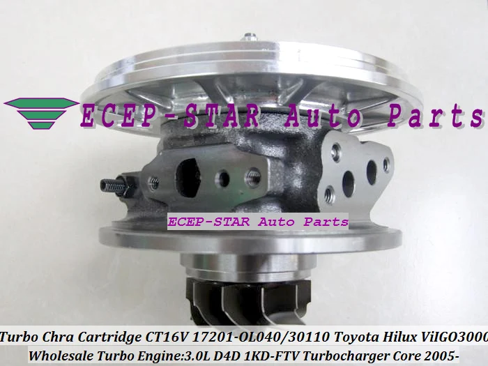 Турбокомпрессор с картриджем CHRA CT16V 17201-OL040 17201-30110 для TOYOTA Landcruiser Hilux 3.0L D4D 05 ViIGO 3000