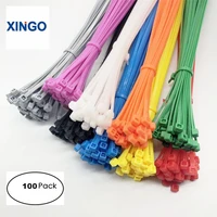 xingo 4 8x200mm self locking nylon cable zip ties 100pcs plastic colored cable zip tie ul rohs approved loop wrap bundle ties