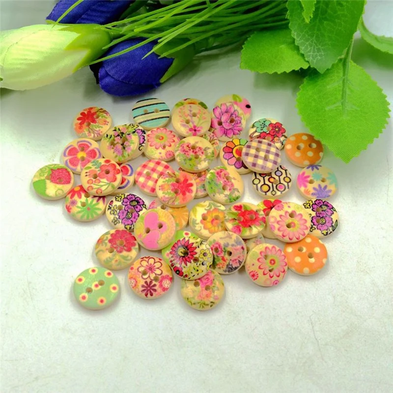 100 шт 2 отверстия деревянные пуговицы ручная работа скрапбукинг аксессуары для