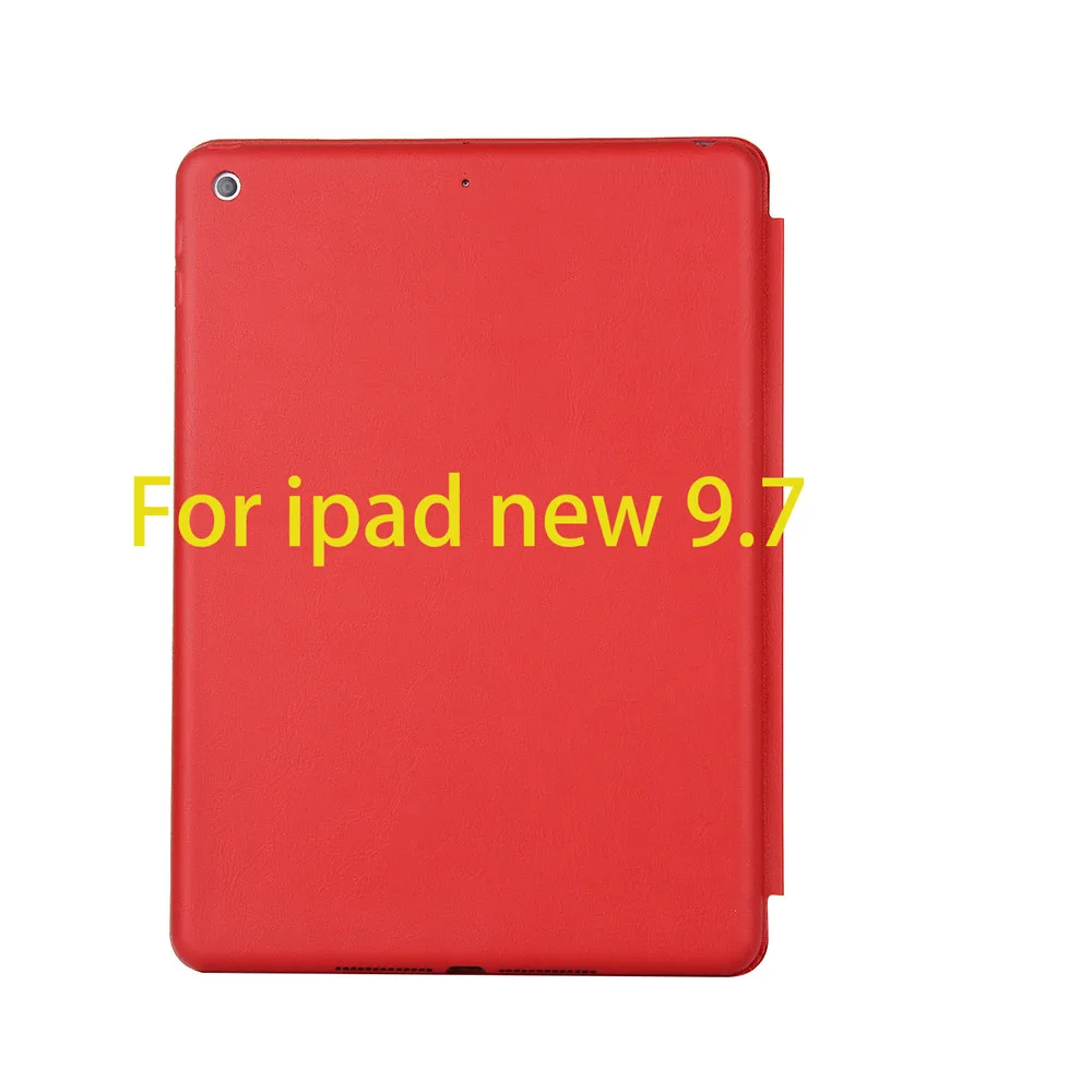 Чехол для планшета для нового iPad 9,7 дюймов, 1:1 из искусственной кожи, защитный чехол для iPad Apple Air 1, умный чехол с функцией автоматического сна/пробуждения - Цвет: Red-new 9.7