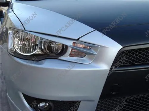 Неокрашенные глазки для фар из стекловолокна брови для 2008- Mitsubishi Lancer Evo 10 EX GTS type B