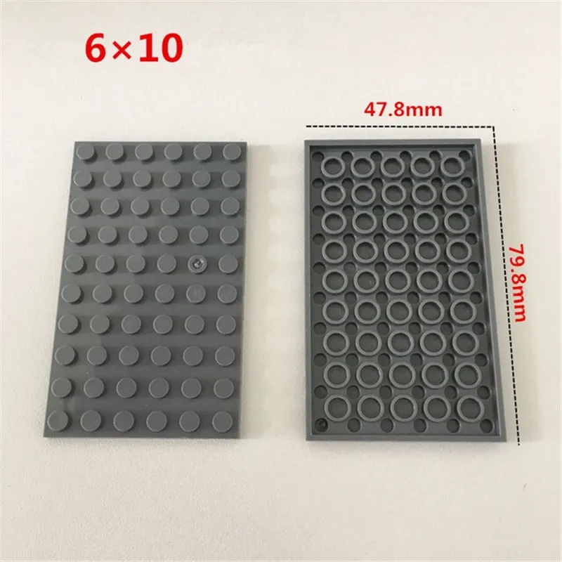 6-10 dark gray 100 г/лот, строительные блоки, тонкие кирпичи, 4 размера, совместимы с известными брендами, развивающие игрушки для детей - Цвет: 6-10 dark gray