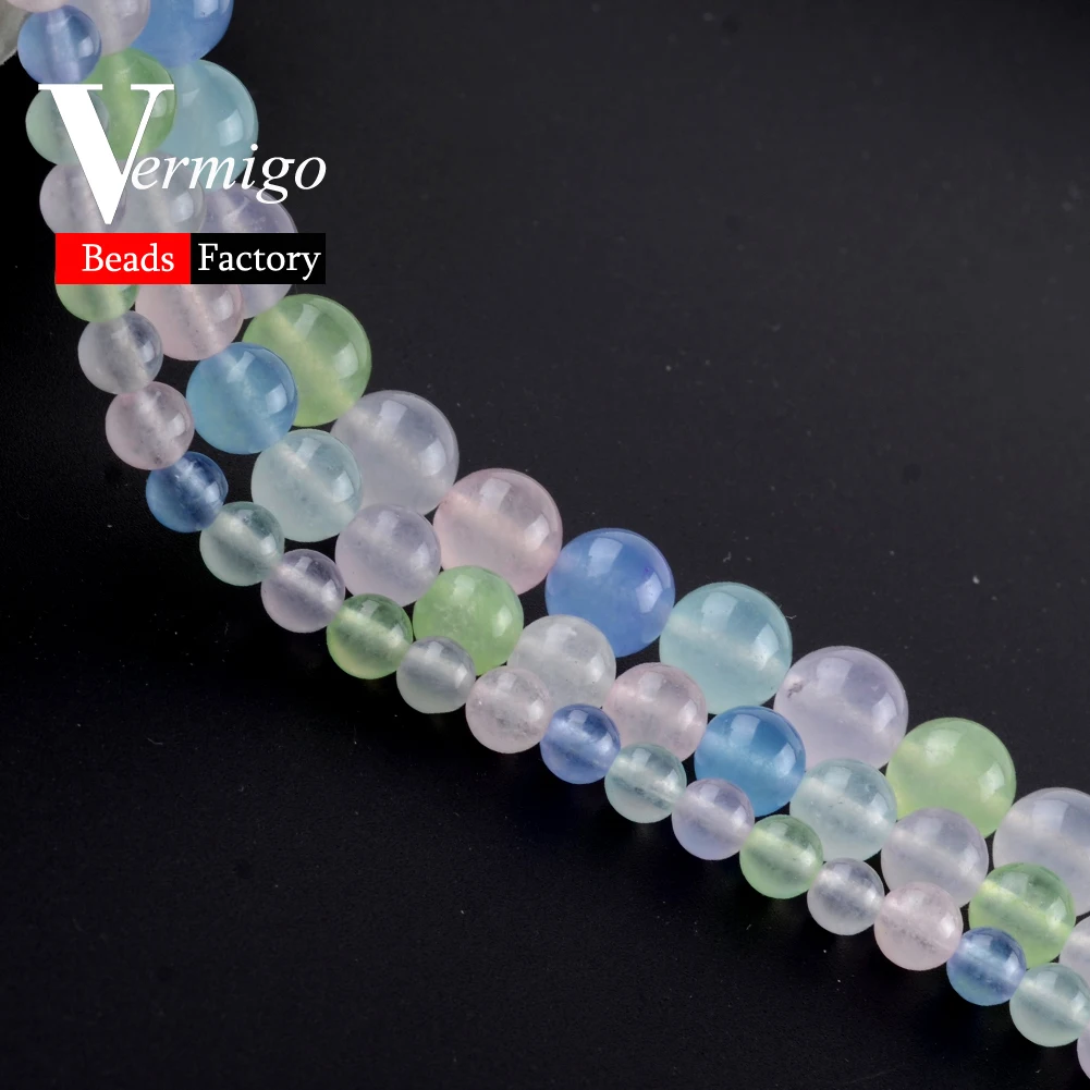 Оптовые продажи натуральные круглые бусины красочные нефритовые каменные для