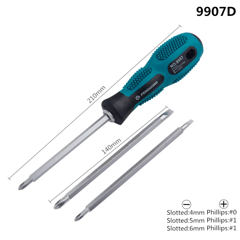 PENGGONG Набор отверток с демагнетизатор, шлицевая отвертка Philips bits хром-ванадиевая сталь инструмент для ремонта 3 шт./компл