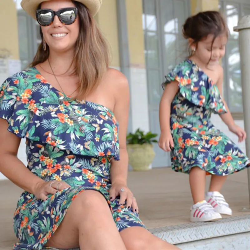 Платье из Шифона для мамы и дочки Одинаковая одежда платье лето 2019 | Мать ребенок