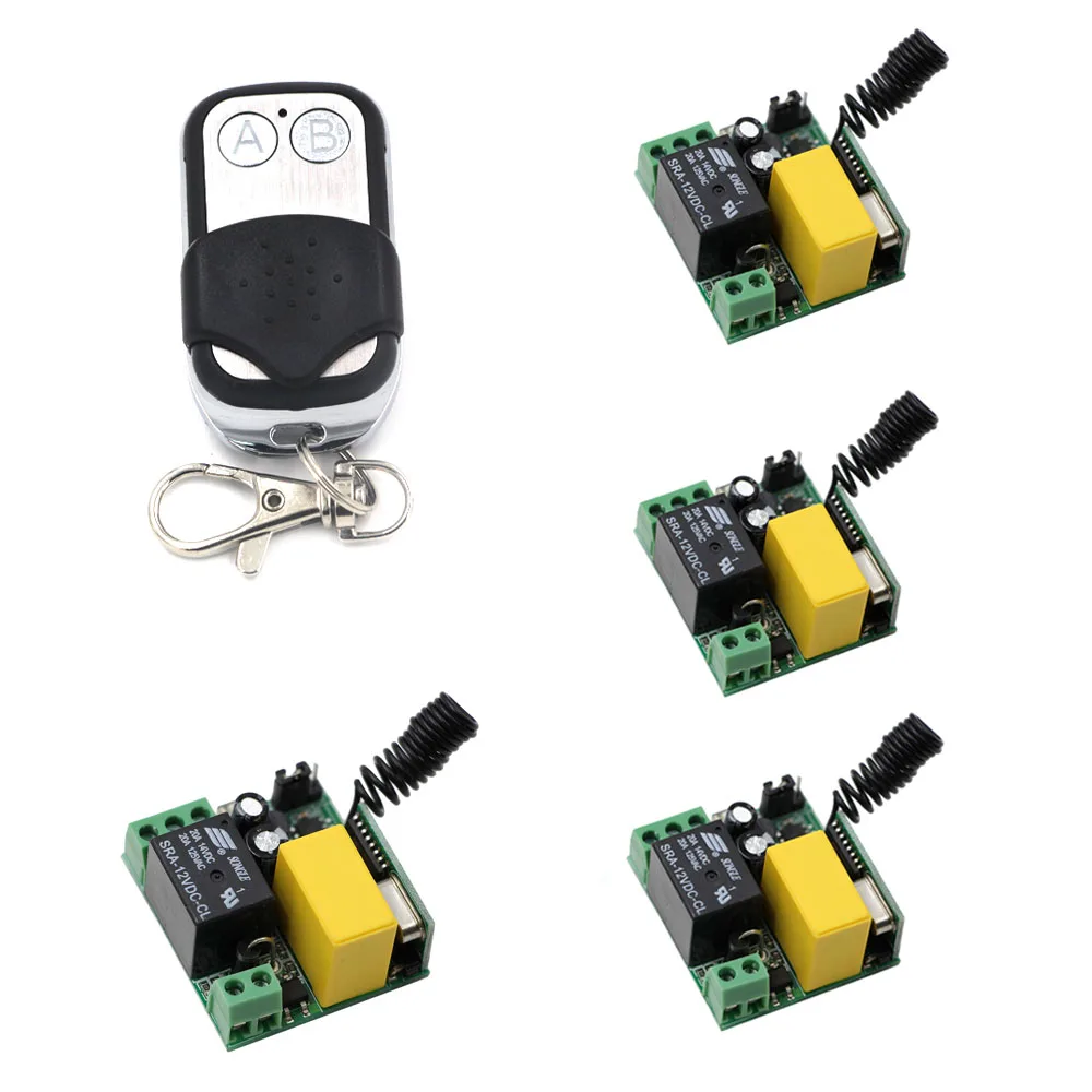 Новый товар AC 220V 1CH 10A RF беспроводной пульт дистанционного управления 4 * приемник и передатчик для светодиодной лампы с | Отзывы и видеообзор -32813482048