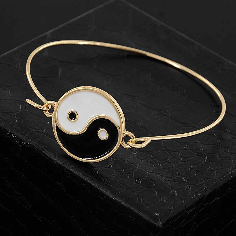 Инь Ян белый и черный Китай Тай Чи купол браслет браслеты хороший шарм Новая мода
