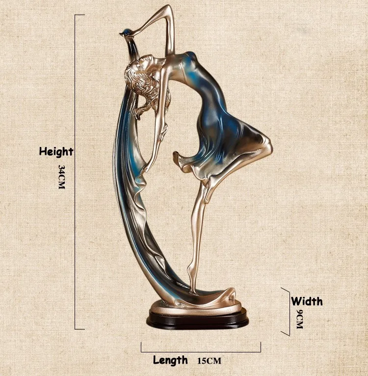 Изящная танцевальная Скульптура девушки из смолы 13 3 дюйма статуя балерины