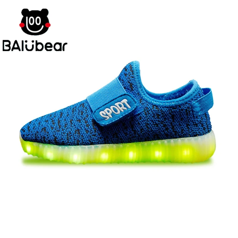 LED Спортивная обувь 2017 Новая мода Световой USB Перезаряжаемые детской обуви
