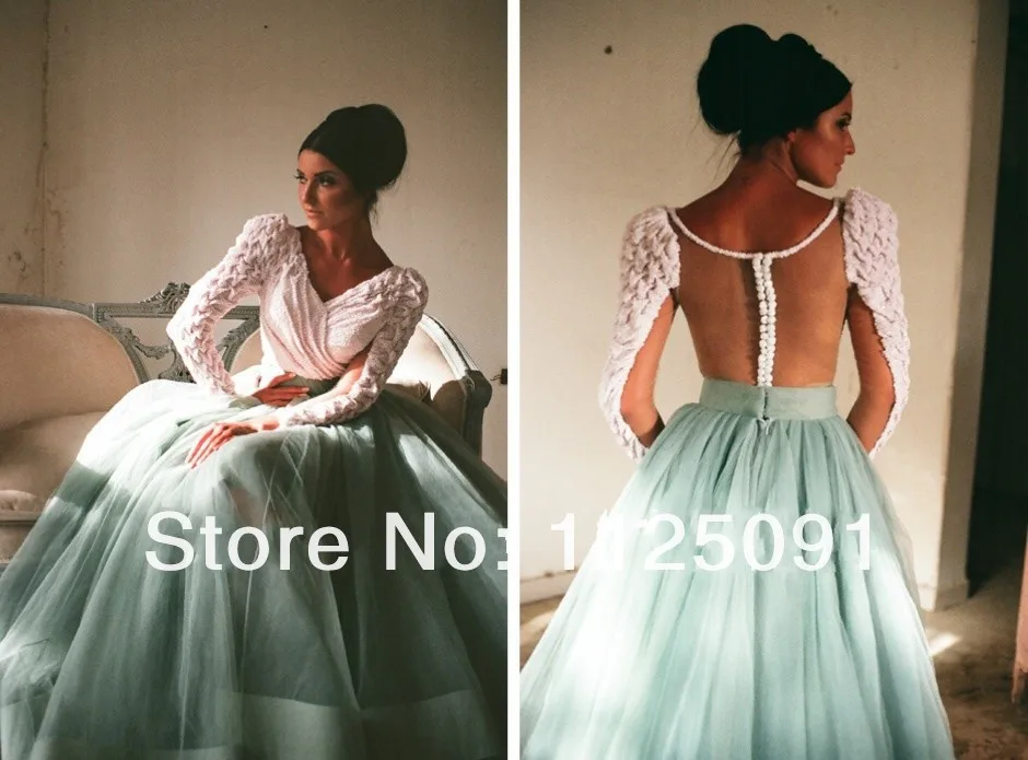Платье в пол с длинным рукавом и V образным вырезом|ball gown|long sleeve white gownwhite ball gown |
