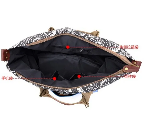 Wholesale new handbag folk style bag retro portable shoulder diagonal rivet BAG canvas for export | Багаж и сумки