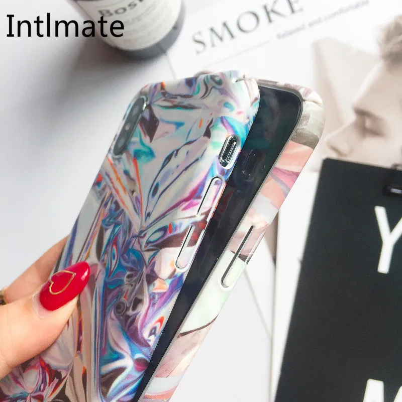 INTLMATE Fashion Case For IPhone 6 6S 7 8 SE X Plus Cover Marble Patterned Silicone S 5S 5 Phone Bag |
