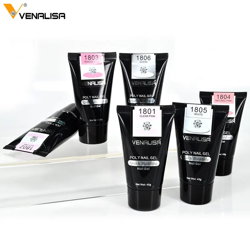 Venalisa, 45 г, удлиняющий гель, двойная Кисть для ногтей, инструмент для ногтей, накладные кончики, толстый гель jell, раствор для выскальзывания, жидкость, полигель для ногтей, набор