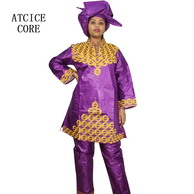 Женское платье с вышивкой в африканском стиле топ и штаны комплект из двух