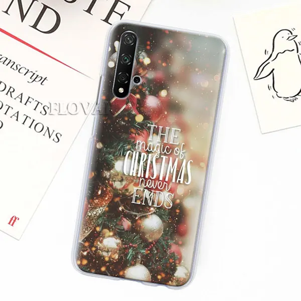 004 Чехол для телефона, coque для Honor 20 Pro 9 10 Lite 8X 8A 8C 8S 7A 7S Y7 Y9 V20, чехол с новым, рождественским, снежинкой, твердый PC Ca - Цвет: 004