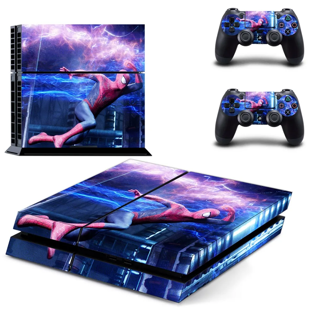 Дизайн Человека паука наклейка чехол для Playstaion 4 консоли PS4 наклейки кожи + 2 шт