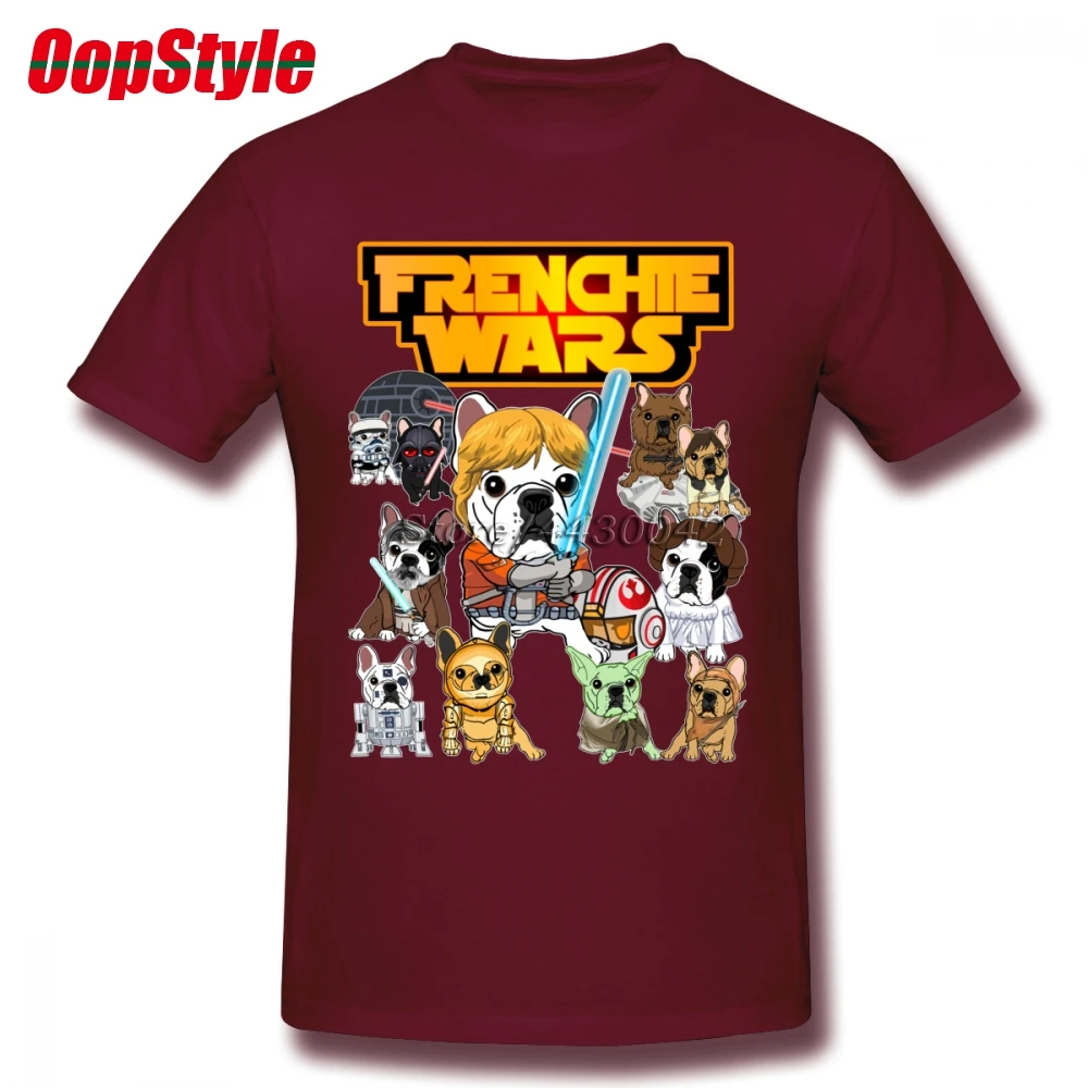 FRENCHIE Французский бульдог войны футболка для мужчин плюс размер хлопок Футболка команды 4XL 5XL 6XL Camiseta - Цвет: Коричневый