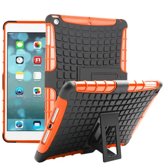 Оранжевый Кремния Броня дети Безопасный PC жесткий чехол для iPad 2/3/4 A1460 A1459 A1458 A1416 A1430 a1397 Tablet случае защиты оболочки+ ручка - Цвет: Оранжевый