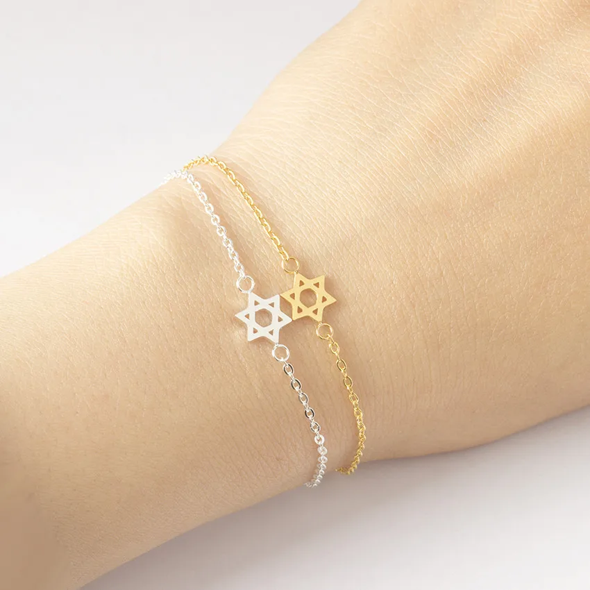 Женские браслеты с подвесками Star Of David модные ювелирные изделия из нержавеющей