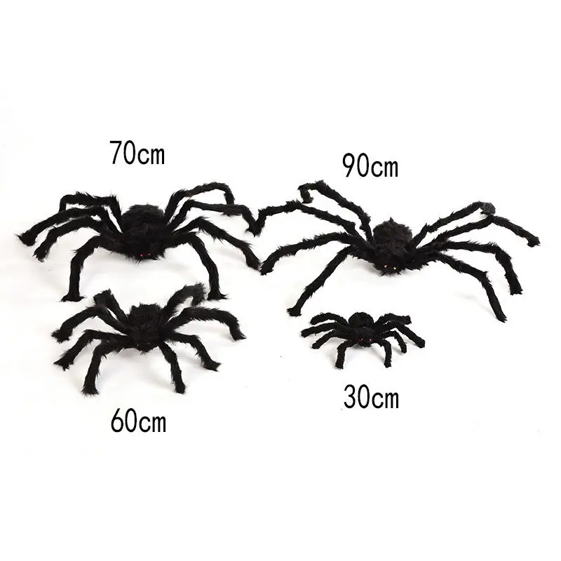 

Funny gadget novelty horror Black Furry spider Halloween Supplies Props Prank Bar Moving Ornament April Fools Jokes Toys Spider