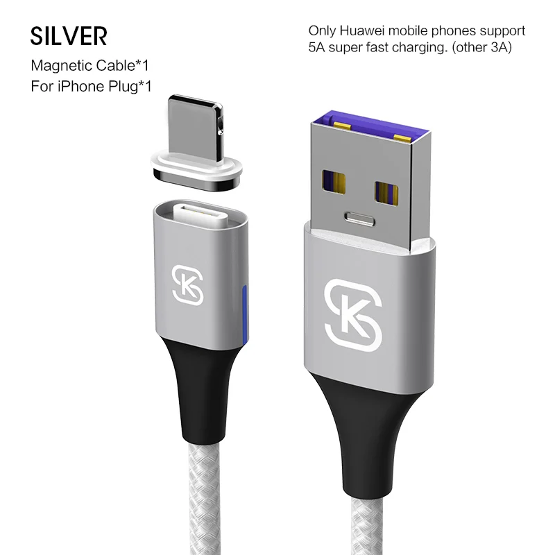 only for huawei 5A Магнитный usb-кабель 3 в 1, зарядное устройство micro usb type c QC 4,0 3,0, зарядка для android iphone xiaomi redmi iphone xr samsung sikai - Цвет: only for huawei 5A